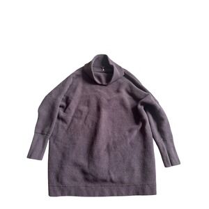 Free People Cowl Neck Tunic Sweater Medium Purple Oversized Knit Minimalist Boho